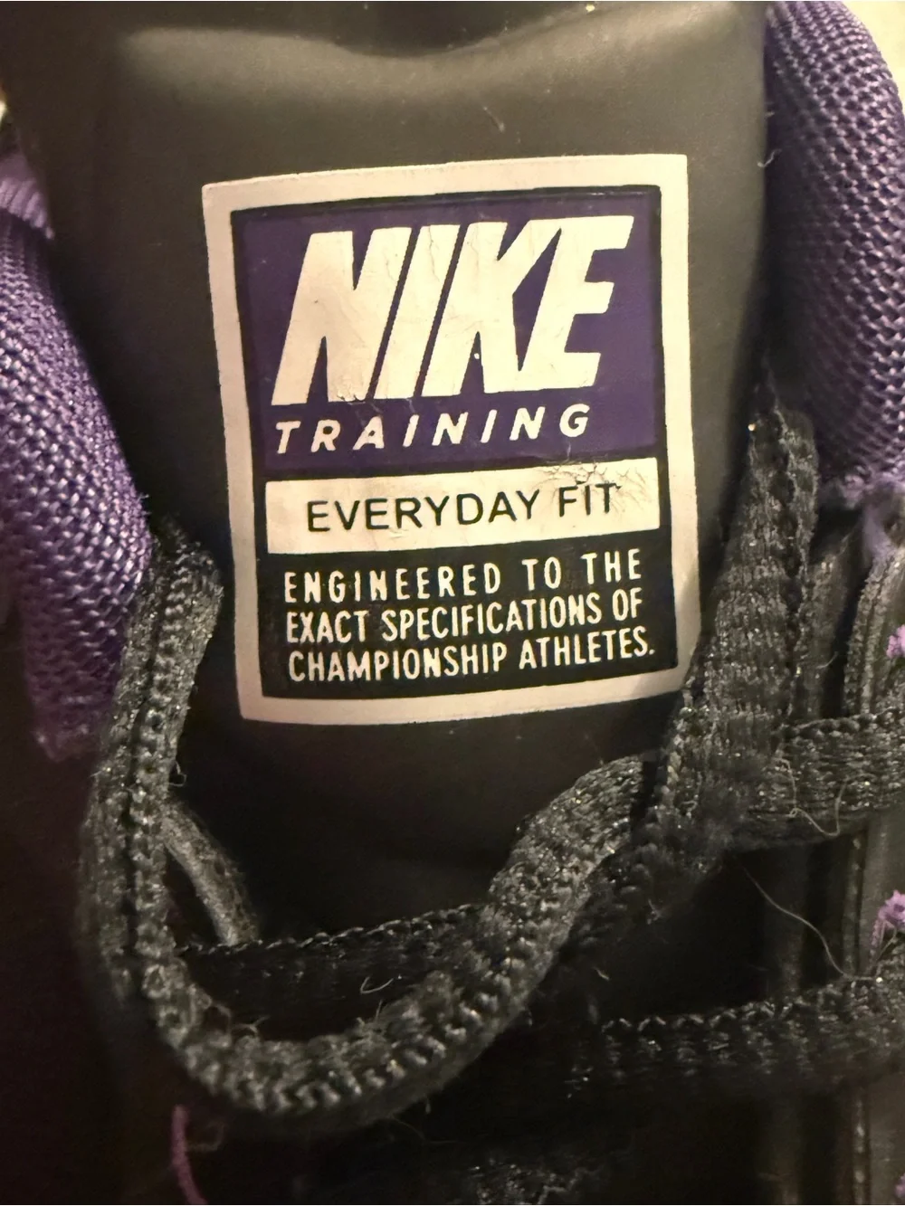 Nike Women's Black and Purple Running Sneakers - Picture 3 of 5